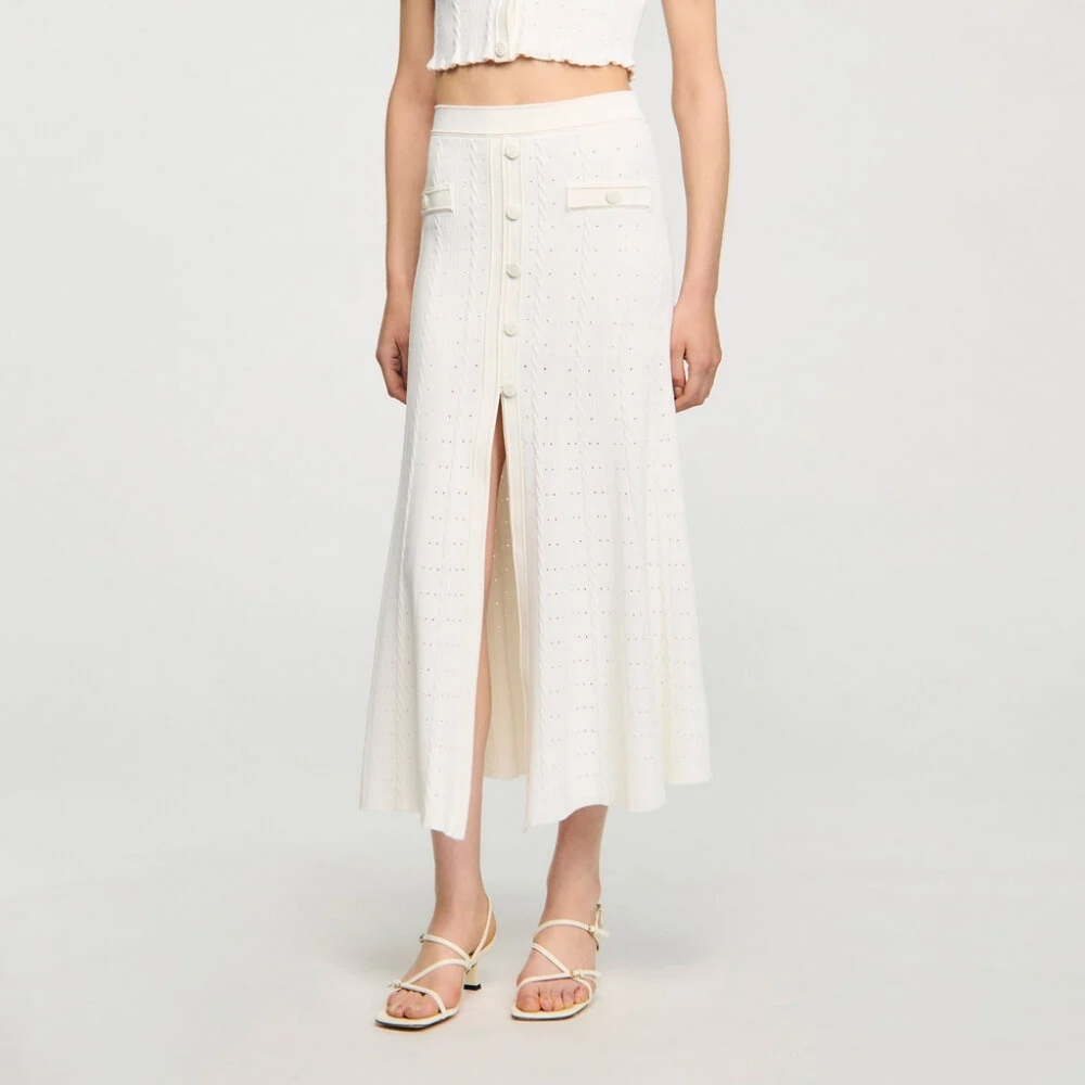 Sandro Pointelle knit midi skirt - Picture 4 of 12